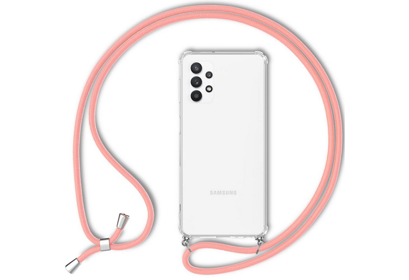 Nalia Handykette Samsung Galaxy A13, Klare Hülle mit Kette zum Umhängen / Harte Rückseite / Handyband Cover von Nalia