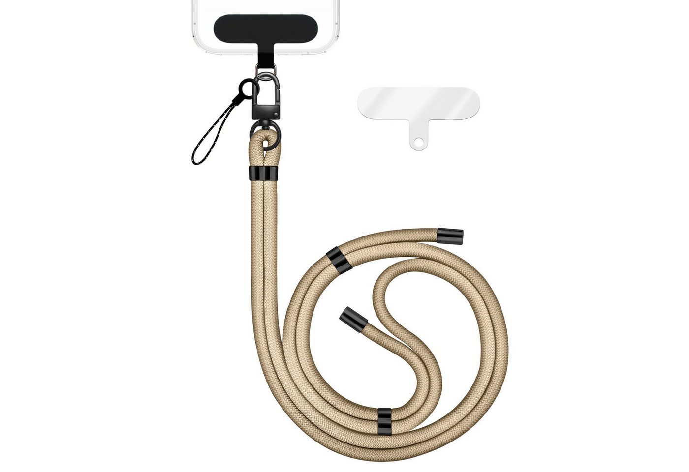 Nalia Handykette Universal Smartphone, Universal Handykette / Karabiner Schwarz & 2 Pads / Nylon Band Lanyard Nalia Handykette Universal Smartphone, Universal Handykette / Karabiner Schwarz & 2 Pads / Nylon Band Lanyard von Nalia