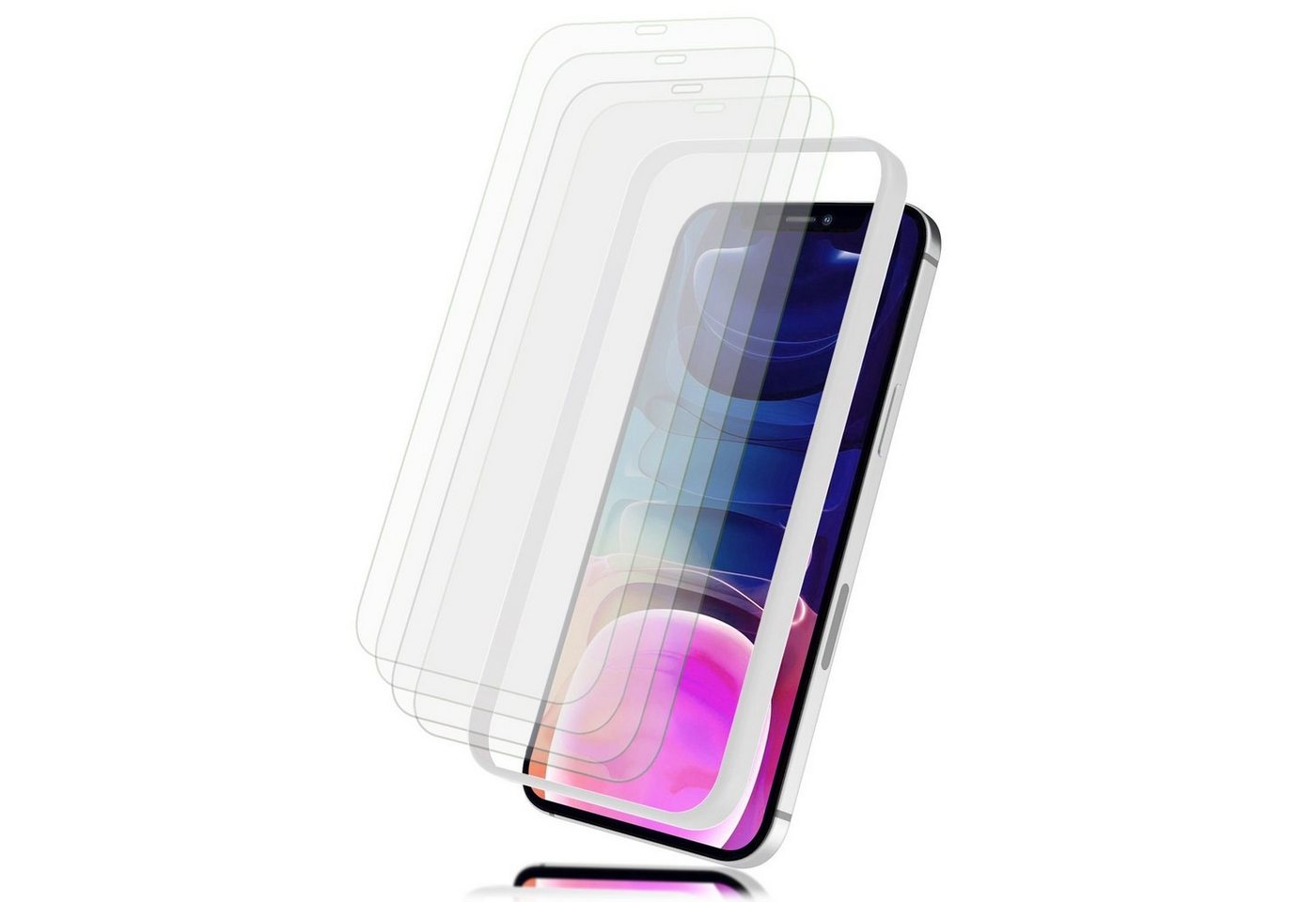 Nalia Schutzfolie Apple iPhone 13 Pro Max, 4x Schutzglas & 1x Schablone / Displayschutzglas Transparent mit Applikator / Einfache Installation / 9H Gehärtete Glasfolie Splitterfest Kratzfest / Tempered Glass / Screen Protector / Displayschutz Hartglas / Panzerfolie Displayglas Bildschirmschutz von Nalia