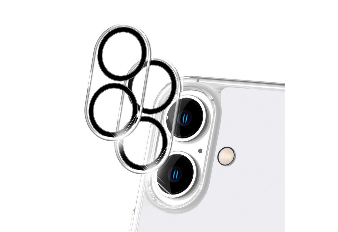 Nalia Schutzfolie Apple iPhone 16 Plus, Kameraschutz Set / 2x Schutzglas mit Zubehör / Klarer 9H Linsen Schutz Nalia Schutzfolie Apple iPhone 16 Plus, Kameraschutz Set / 2x Schutzglas mit Zubehör / Klarer 9H Linsen Schutz von Nalia