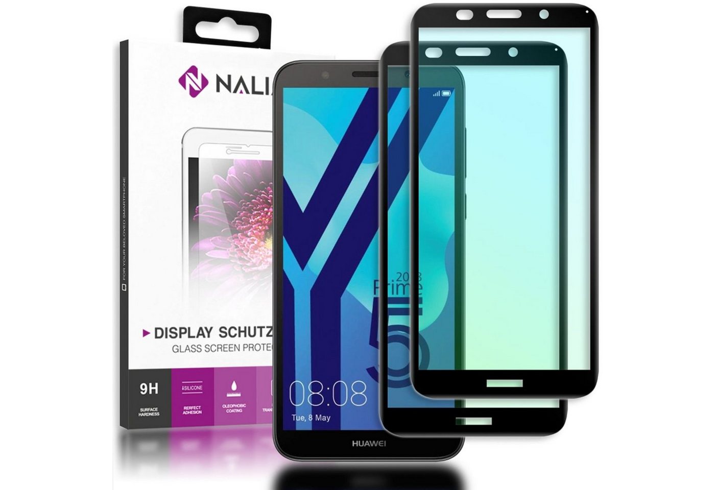 Nalia Schutzfolie Huawei Y5 (2018), (2-Pack) Schutzglas von Nalia