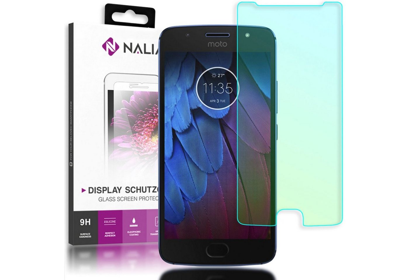 Nalia Schutzfolie Motorola Moto G5S, Schutzglas von Nalia