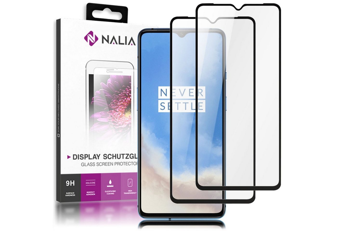 Nalia Schutzfolie Oneplus 7T, Schutzglas von Nalia