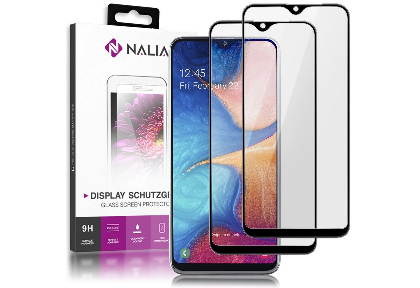 Nalia Schutzfolie Samsung Galaxy A20e, (2-Pack) Schutzglas von Nalia