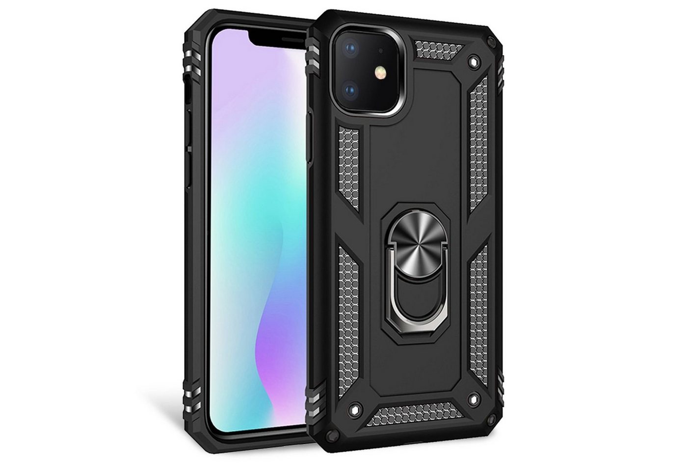 Nalia Smartphone-Hülle Apple iPhone 11, Stoßfeste Military-Style Ring Hülle / Extrem Schützend / Outdoor Case Nalia Smartphone-Hülle Apple iPhone 11, Stoßfeste Military-Style Ring Hülle / Extrem Schützend / Outdoor Case von Nalia