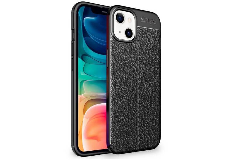 Nalia Smartphone-Hülle Apple iPhone 13, Leder-Look Silikon Hülle / Anti-Fingerabdruck / Kratzfest / Rutschfest von Nalia