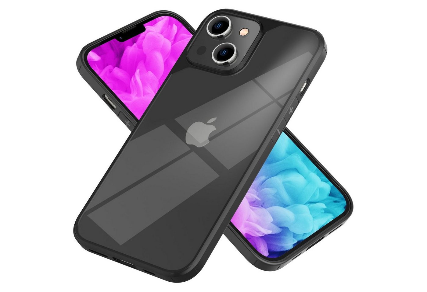 Nalia Smartphone-Hülle Apple iPhone 14, Klare Hybrid Hülle / Transparent / Verstärkter Schutzrahmen / Hardcase von Nalia