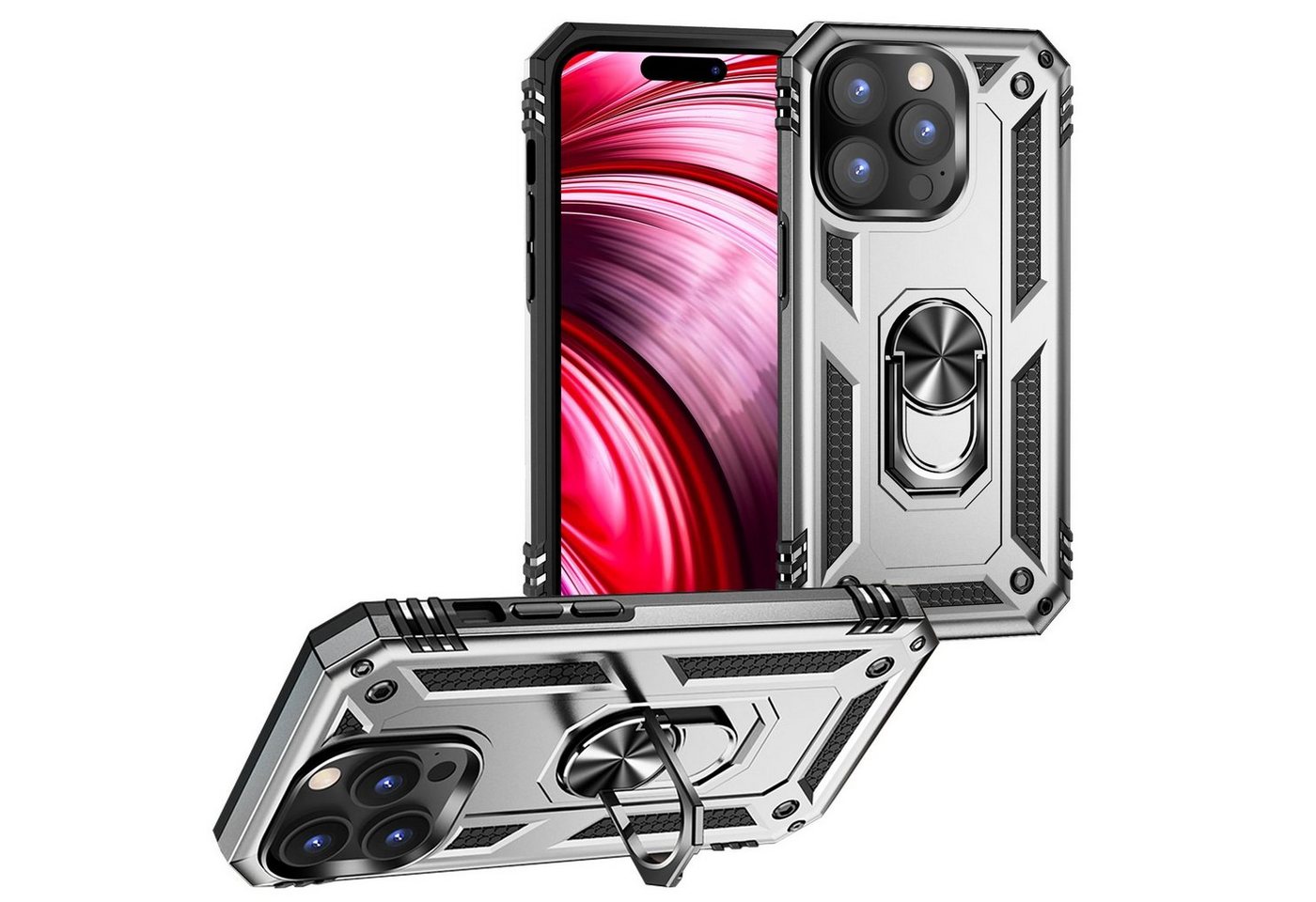 Nalia Smartphone-Hülle Apple iPhone 14 Pro, Stoßfeste Military-Style Ring Hülle / Extrem Schützend / Outdoor Case Nalia Smartphone-Hülle Apple iPhone 14 Pro, Stoßfeste Military-Style Ring Hülle / Extrem Schützend / Outdoor Case von Nalia