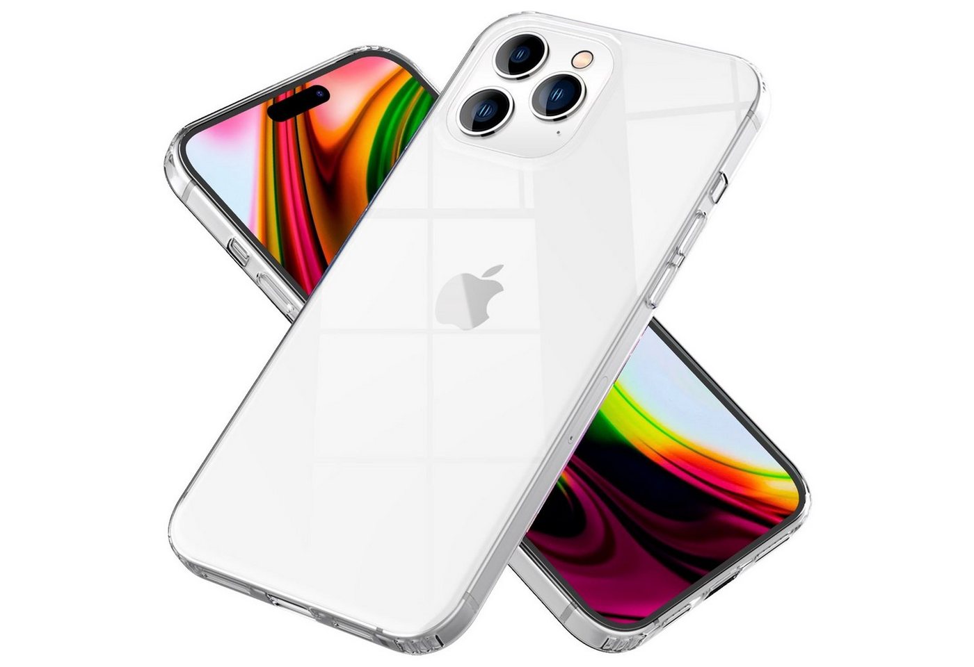 Nalia Smartphone-Hülle Apple iPhone 14 Pro Max, Klare Hybrid Hülle / Harte Rückseite / Kratzfest / Super Transparent Nalia Smartphone-Hülle Apple iPhone 14 Pro Max, Klare Hybrid Hülle / Harte Rückseite / Kratzfest / Super Transparent von Nalia