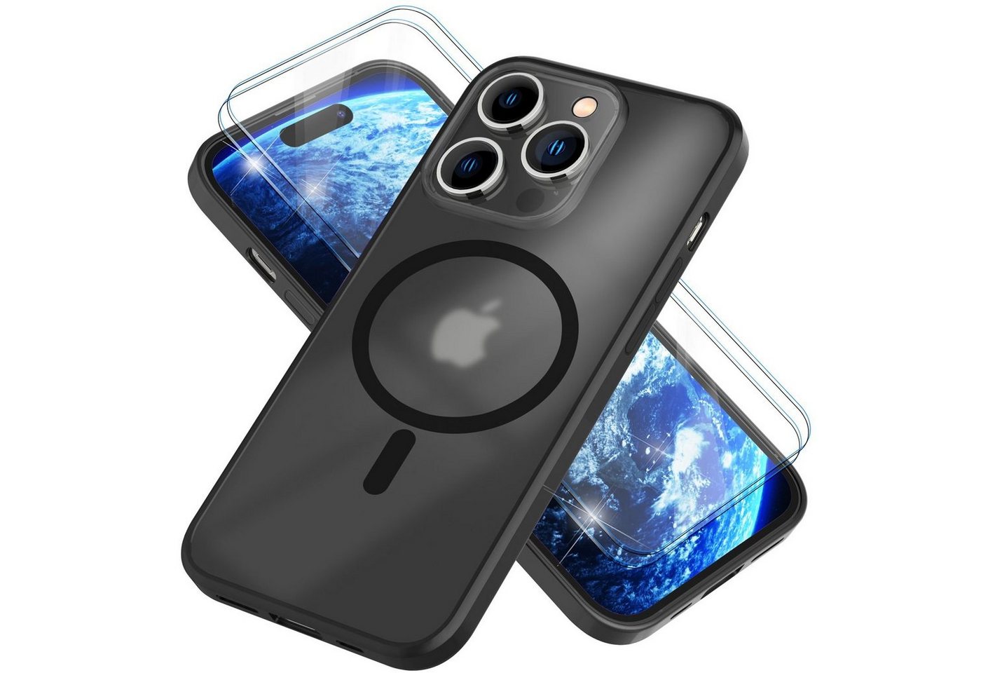 Nalia Smartphone-Hülle Apple iPhone 14 Pro Max, Semi-Transparente Hülle / MagSafe Funktion / 2x Schutzglas / Mattiert Nalia Smartphone-Hülle Apple iPhone 14 Pro Max, Semi-Transparente Hülle / MagSafe Funktion / 2x Schutzglas / Mattiert von Nalia