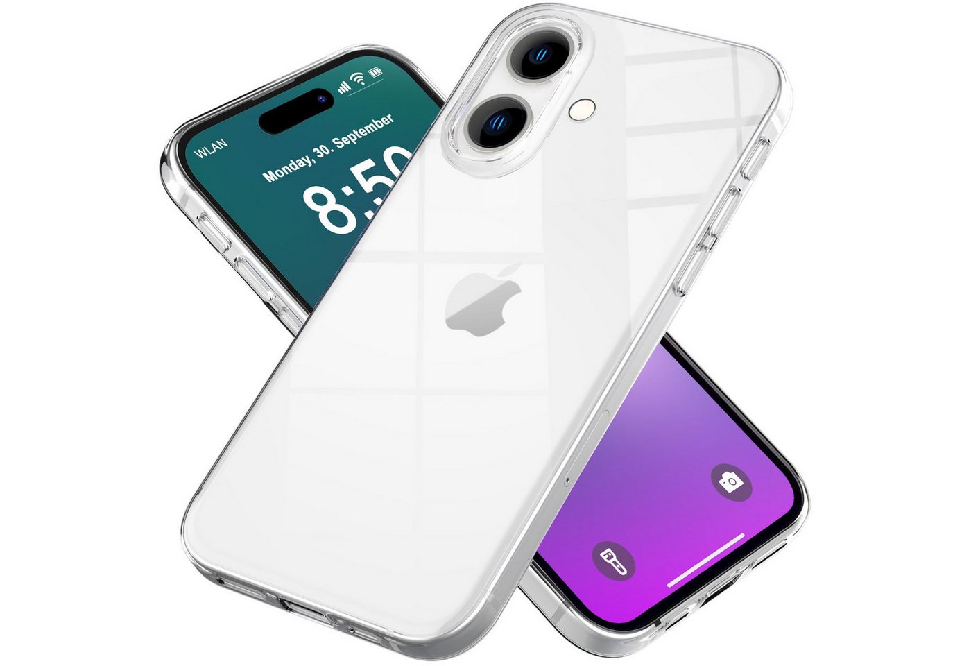 Nalia Smartphone-Hülle Apple iPhone 16, Klares Silikon Case / Transparent Durchsichtig / Anti-Gelb / Kratzfest Nalia Smartphone-Hülle Apple iPhone 16, Klares Silikon Case / Transparent Durchsichtig / Anti-Gelb / Kratzfest von Nalia