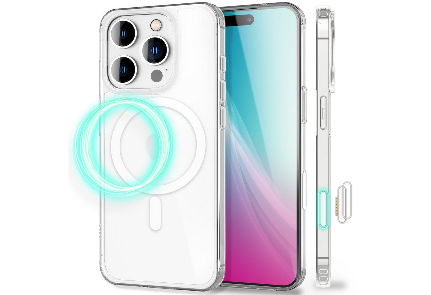 Nalia Smartphone-Hülle Apple iPhone 16 Pro Max, Strive / Action Button Sensor Kappe / MagSafe Ring / Hochtransparent Nalia Smartphone-Hülle Apple iPhone 16 Pro Max, Strive / Action Button Sensor Kappe / MagSafe Ring / Hochtransparent von Nalia