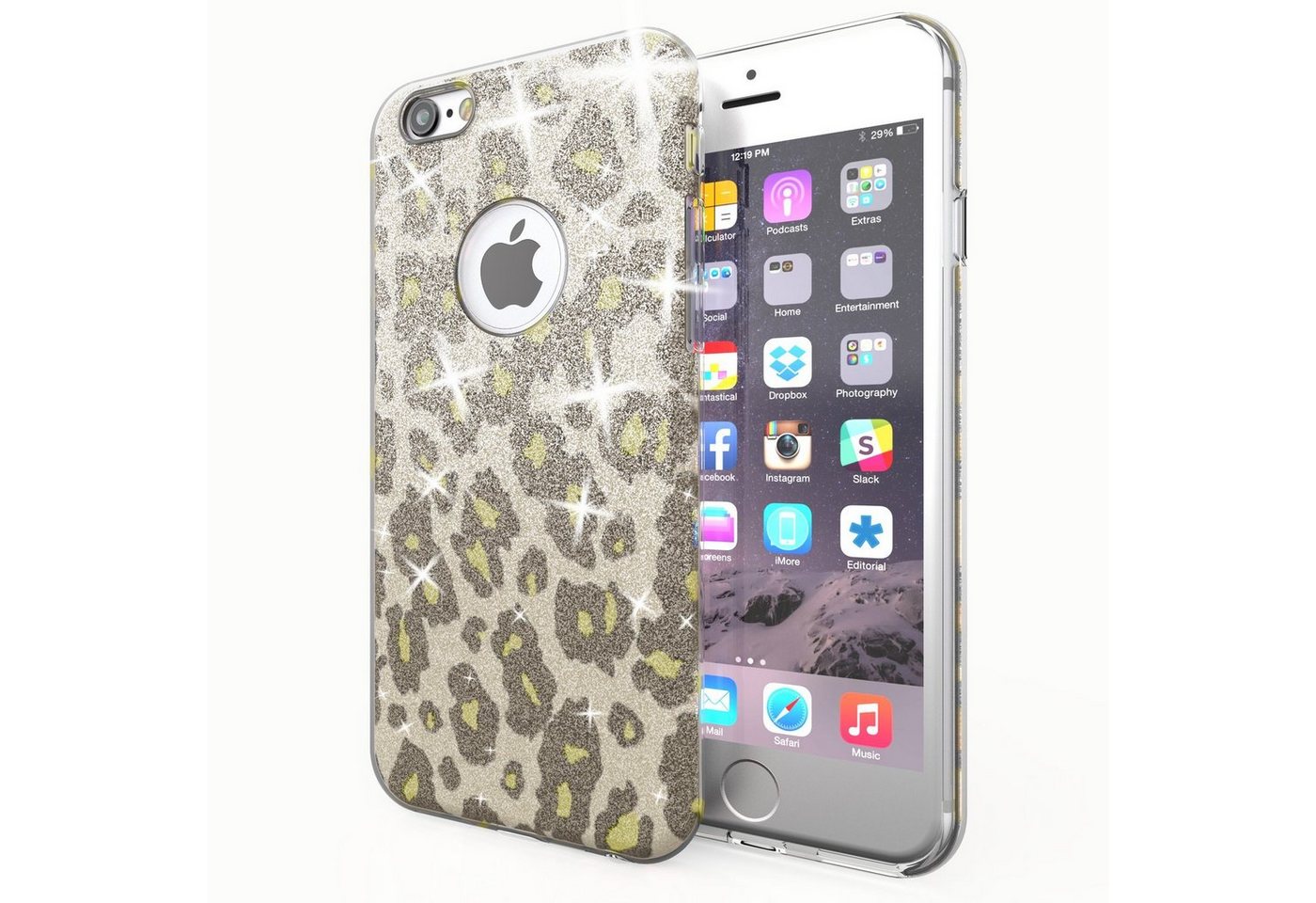 Nalia Smartphone-Hülle Apple iPhone 6 Apple iPhone 6s, Glitzer Silikon Hülle / Glänzender Hybrid Schutz / Stoßfest & Robust Nalia Smartphone-Hülle Apple iPhone 6 Apple iPhone 6s, Glitzer Silikon Hülle / Glänzender Hybrid Schutz / Stoßfest & Robust von Nalia