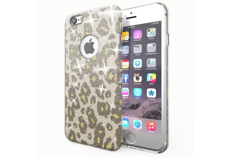 Nalia Smartphone-Hülle Apple iPhone 6 Apple iPhone 6s, Glitzer Silikon Hülle / Glänzender Hybrid Schutz / Stoßfest & Robust von Nalia