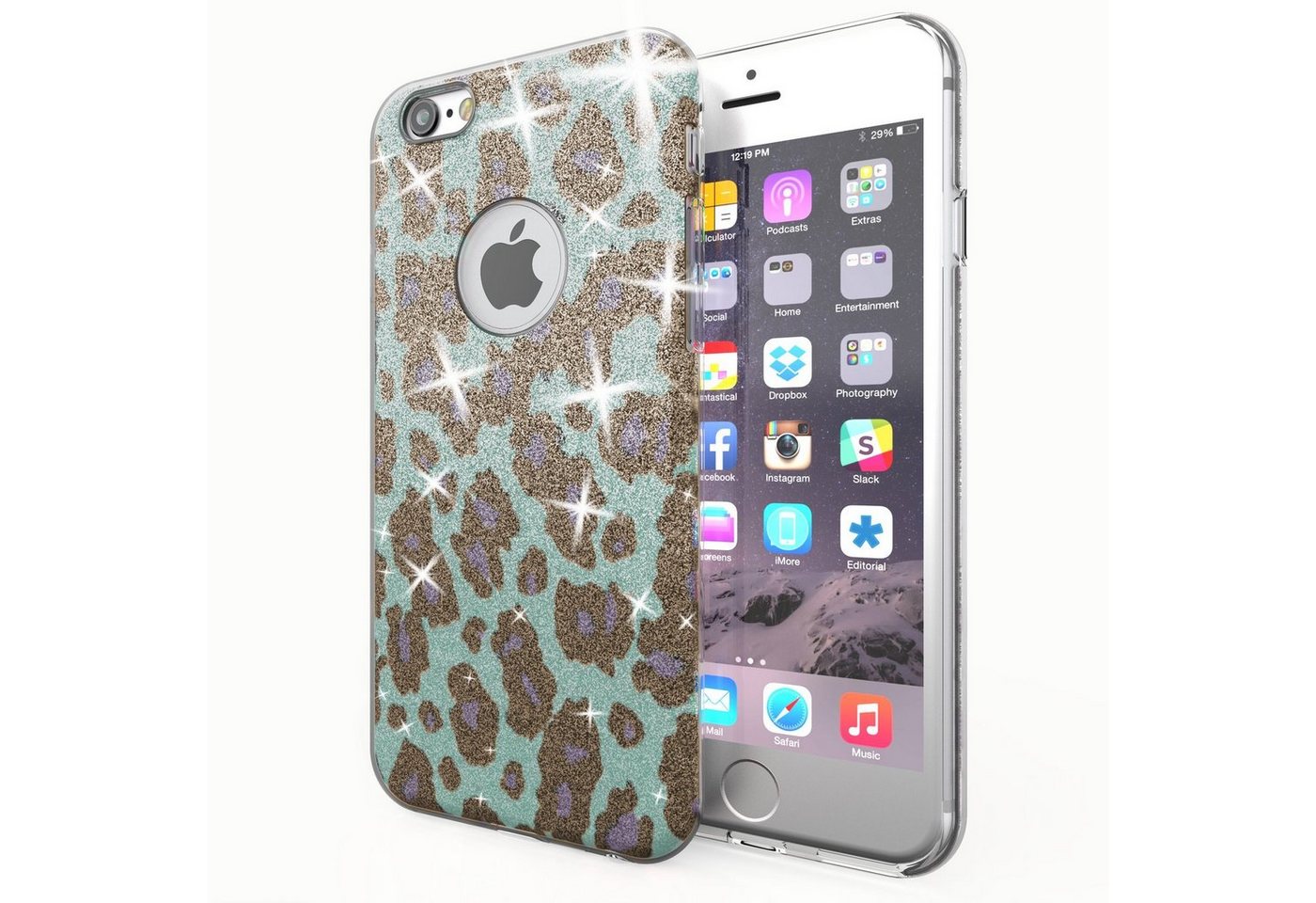Nalia Smartphone-Hülle Apple iPhone 6 Apple iPhone 6s, Glitzer Silikon Hülle / Glänzender Hybrid Schutz / Stoßfest & Robust Nalia Smartphone-Hülle Apple iPhone 6 Apple iPhone 6s, Glitzer Silikon Hülle / Glänzender Hybrid Schutz / Stoßfest & Robust von Nalia