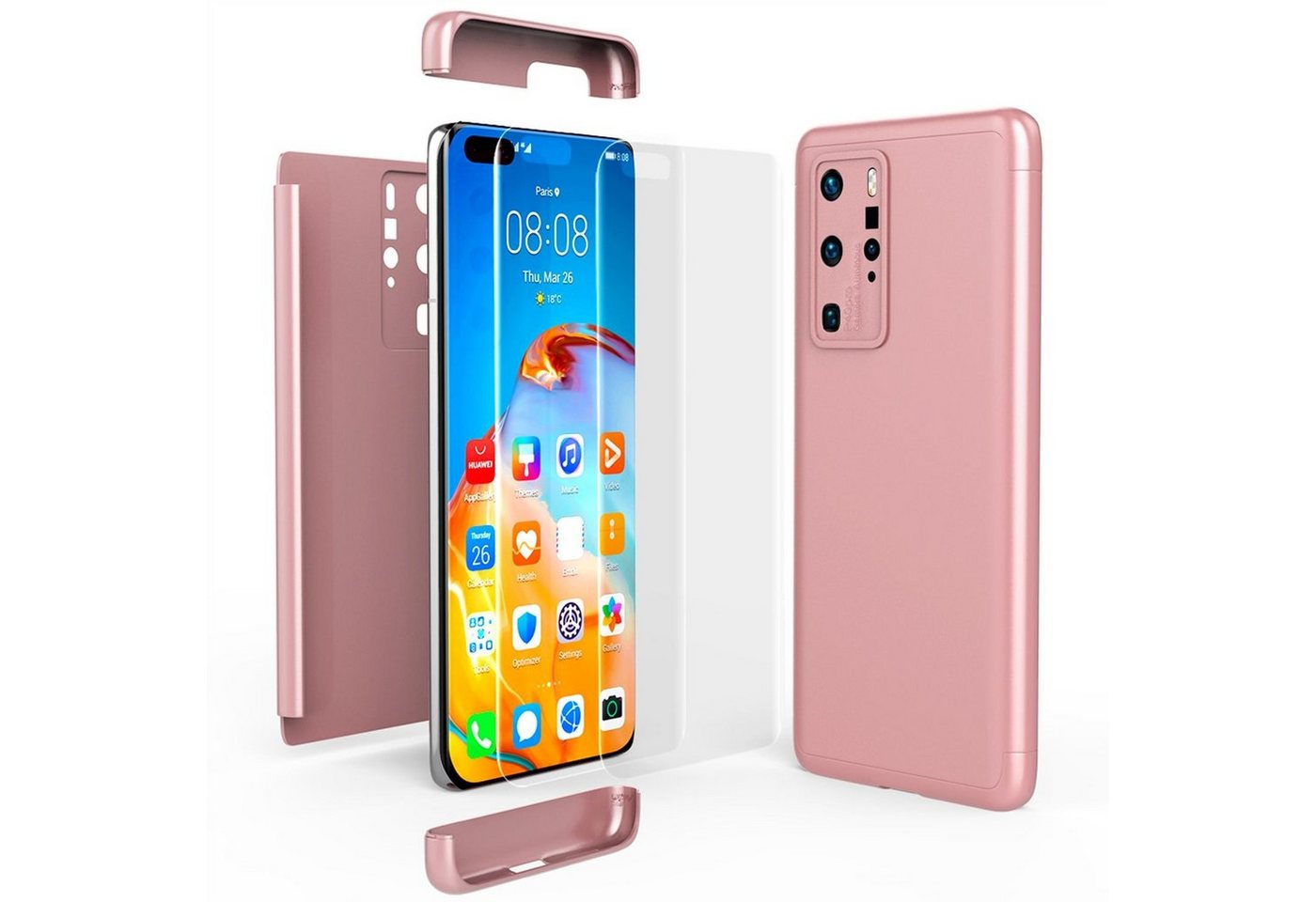Nalia Smartphone-Hülle Huawei P40 Pro, 360 Grad Hülle / Rundum Schutz Etui / Hardcase / Cover & Displayschutz Nalia Smartphone-Hülle Huawei P40 Pro, 360 Grad Hülle / Rundum Schutz Etui / Hardcase / Cover & Displayschutz von Nalia