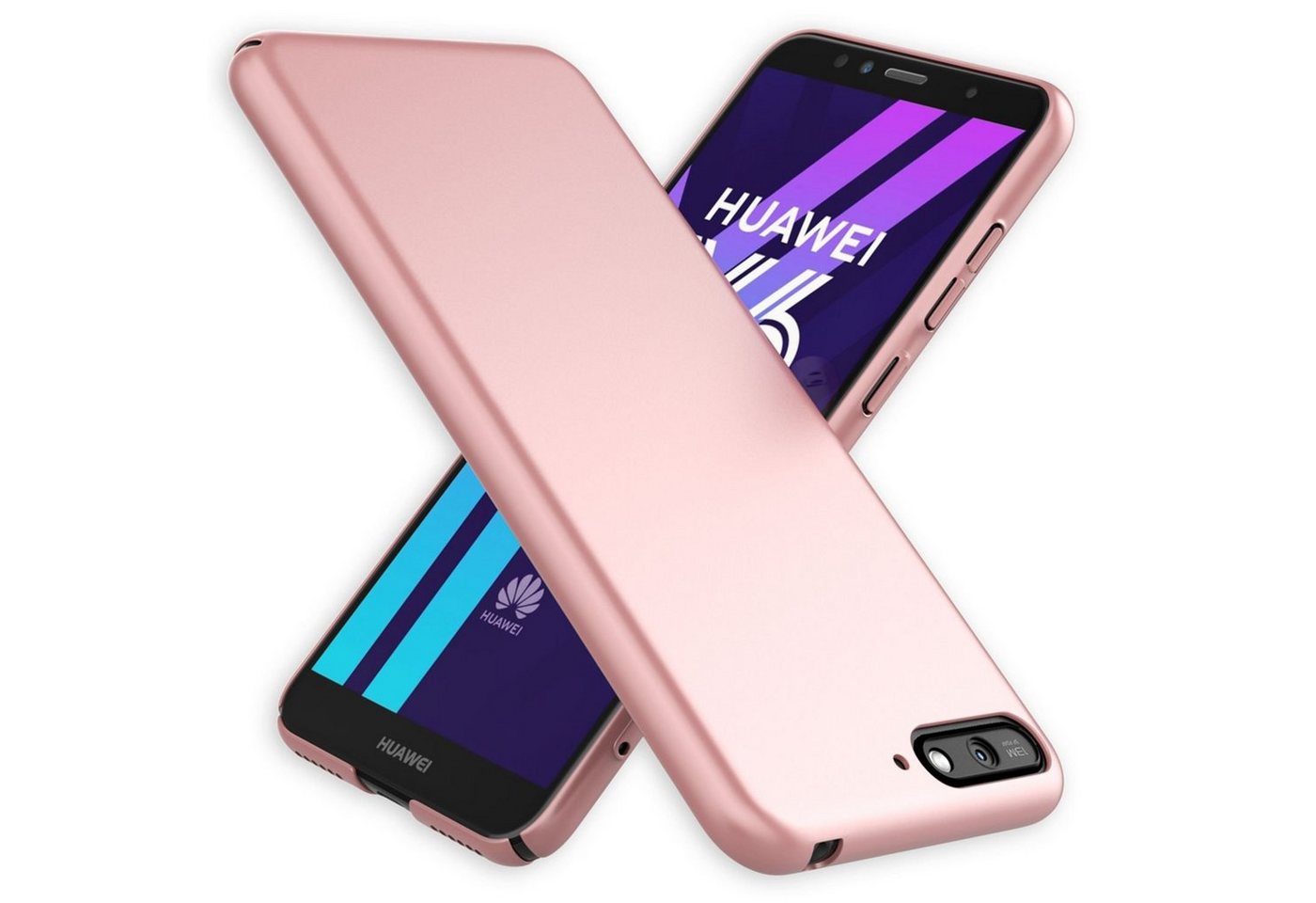 Nalia Smartphone-Hülle Huawei Y6 (2018), Ultra Dünne 0,5mm Hülle / Mattes Hardcase / Silk Touch / Extra Leicht von Nalia