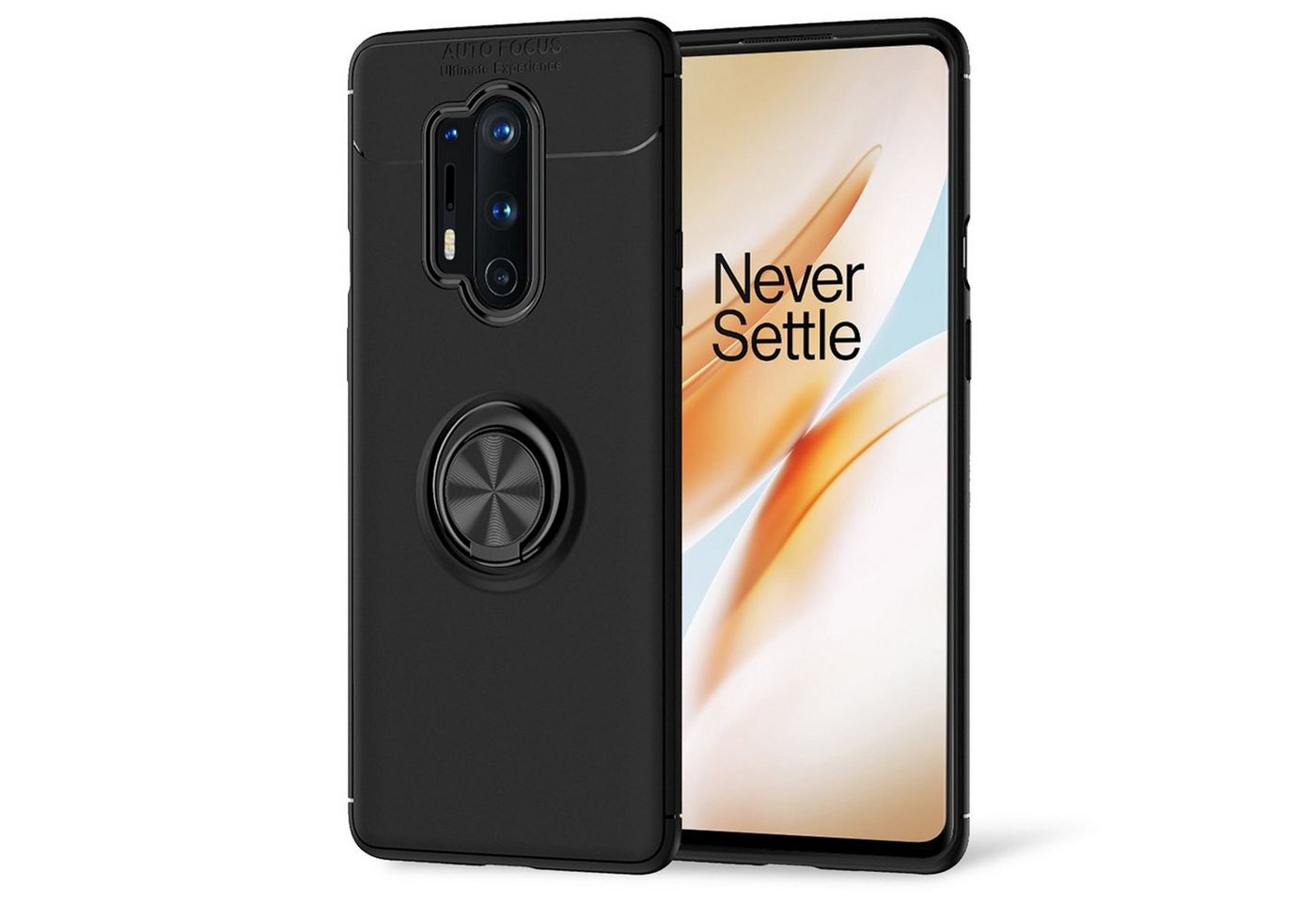 Nalia Smartphone-Hülle OnePlus 8 Pro, Matte Ring Silikon Hülle / 360 Grad Ring / Anti-Fingerabdruck / Stoßfest / Kratzfest / kompatibel mit magnetischen KFZ-Halterungen / Standfunktion / Rutschfeste Schutzhülle / Phone Case Cover Handy-Tasche Etui von Nalia