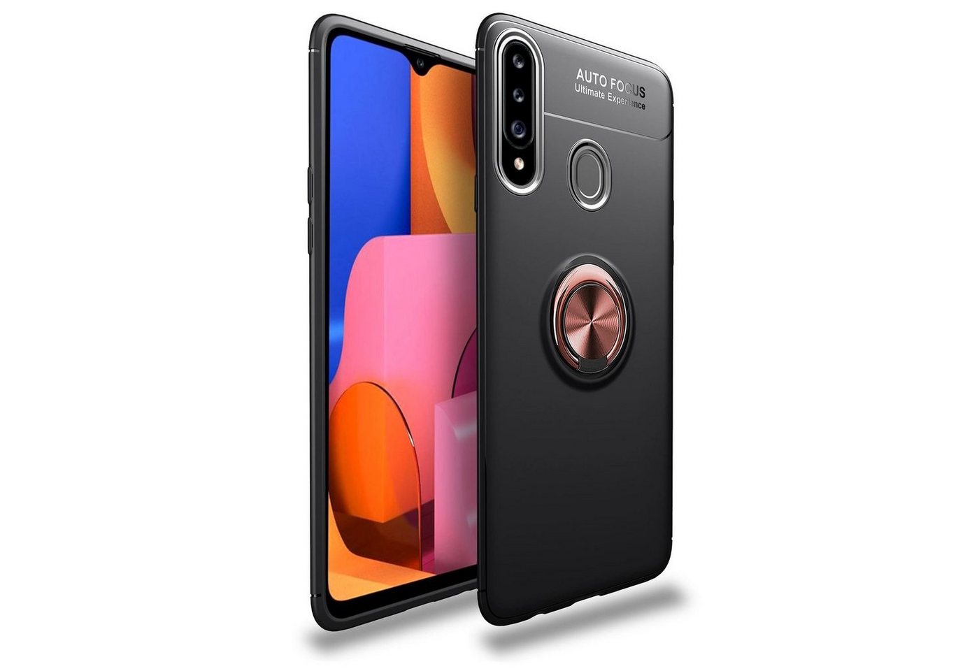 Nalia Smartphone-Hülle Samsung Galaxy A20s, Matte Ring Silikon Hülle / 360 Grad Ring / Standfunktion / Rutschfest Nalia Smartphone-Hülle Samsung Galaxy A20s, Matte Ring Silikon Hülle / 360 Grad Ring / Standfunktion / Rutschfest von Nalia