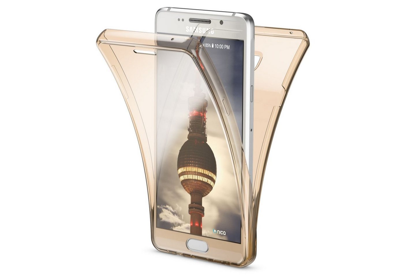 Nalia Smartphone-Hülle Samsung Galaxy A3 (2016), Klare 360 Grad Silikon Hülle / Rundumschutz Vorder- und Rückseite / Transparent / Komplettschutz / Vergilbungsfrei / Kratzfest / Durchsichtige Displayschutz Schutzhülle / Full-Body Case / Vorne & Hinten Etui / Handy-Tasche von Nalia