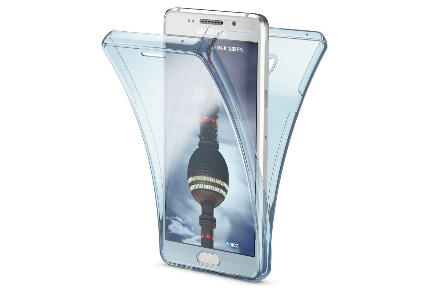 Nalia Smartphone-Hülle Samsung Galaxy A5 (2016), Klare 360 Grad Silikon Hülle / Rundumschutz Vorder- und Rückseite / Transparent / Komplettschutz / Vergilbungsfrei / Kratzfest / Durchsichtige Displayschutz Schutzhülle / Full-Body Case / Vorne & Hinten Etui / Handy-Tasche von Nalia