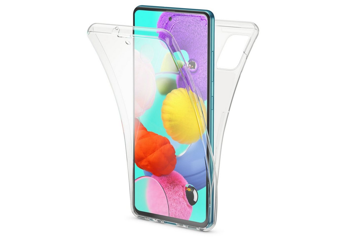 Nalia Smartphone-Hülle Samsung Galaxy A51, Transparente 360 Grad Silikon Hülle / Rundumschutz / Full Cover Etui Nalia Smartphone-Hülle Samsung Galaxy A51, Transparente 360 Grad Silikon Hülle / Rundumschutz / Full Cover Etui von Nalia