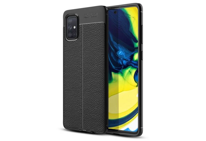 Nalia Smartphone-Hülle Samsung Galaxy A51, Leder Look Silikon Hülle / Anti-Fingerabdruck / Kratzfest / Rutschfest von Nalia