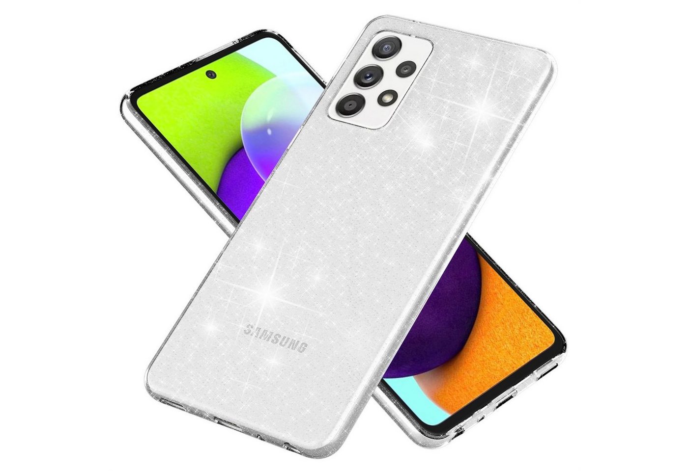 Nalia Smartphone-Hülle Samsung Galaxy A52 Samsung Galaxy A52 5G Samsung Galaxy A52s 5G, Klare Glitzer Hülle / Silikon Transparent / Glitter Cover / Bling Case Nalia Smartphone-Hülle Samsung Galaxy A52 Samsung Galaxy A52 5G Samsung Galaxy A52s 5G, Klare Glitzer Hülle / Silikon Transparent / Glitter Cover / Bling Case von Nalia