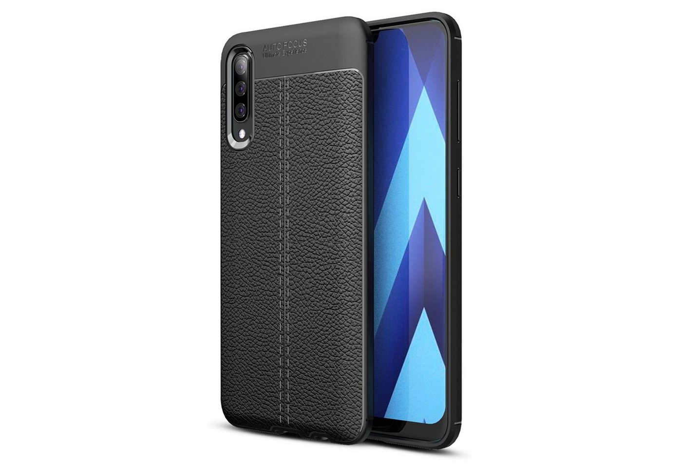 Nalia Smartphone-Hülle Samsung Galaxy A70, Leder-Look Silikon Hülle / Anti-Fingerabdruck / Kratzfest / Stoßfest / Rutschfest / Leder-Optik aus Silikon Schutzhülle / Soft Case / Phone Cover / Handy-Tasche Bumper Etui Handycase Backcover Handy-Schale Handycover von Nalia