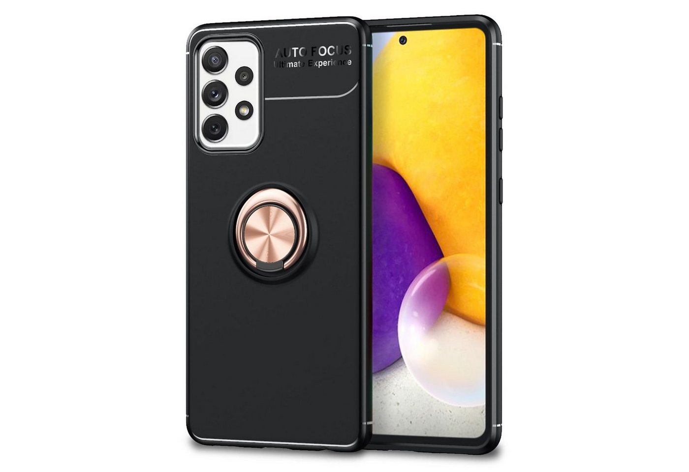 Nalia Smartphone-Hülle Samsung Galaxy A72, Matte Ring Silikon Hülle / 360 Grad Ring / Standfunktion / Rutschfest Nalia Smartphone-Hülle Samsung Galaxy A72, Matte Ring Silikon Hülle / 360 Grad Ring / Standfunktion / Rutschfest von Nalia
