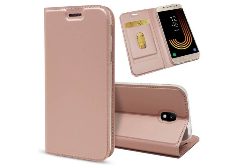 Nalia Smartphone-Hülle Samsung Galaxy J7 (2017), Kunstleder Flip Case Hülle / Rundum Schutz Etui / Klapphülle / Wallet von Nalia