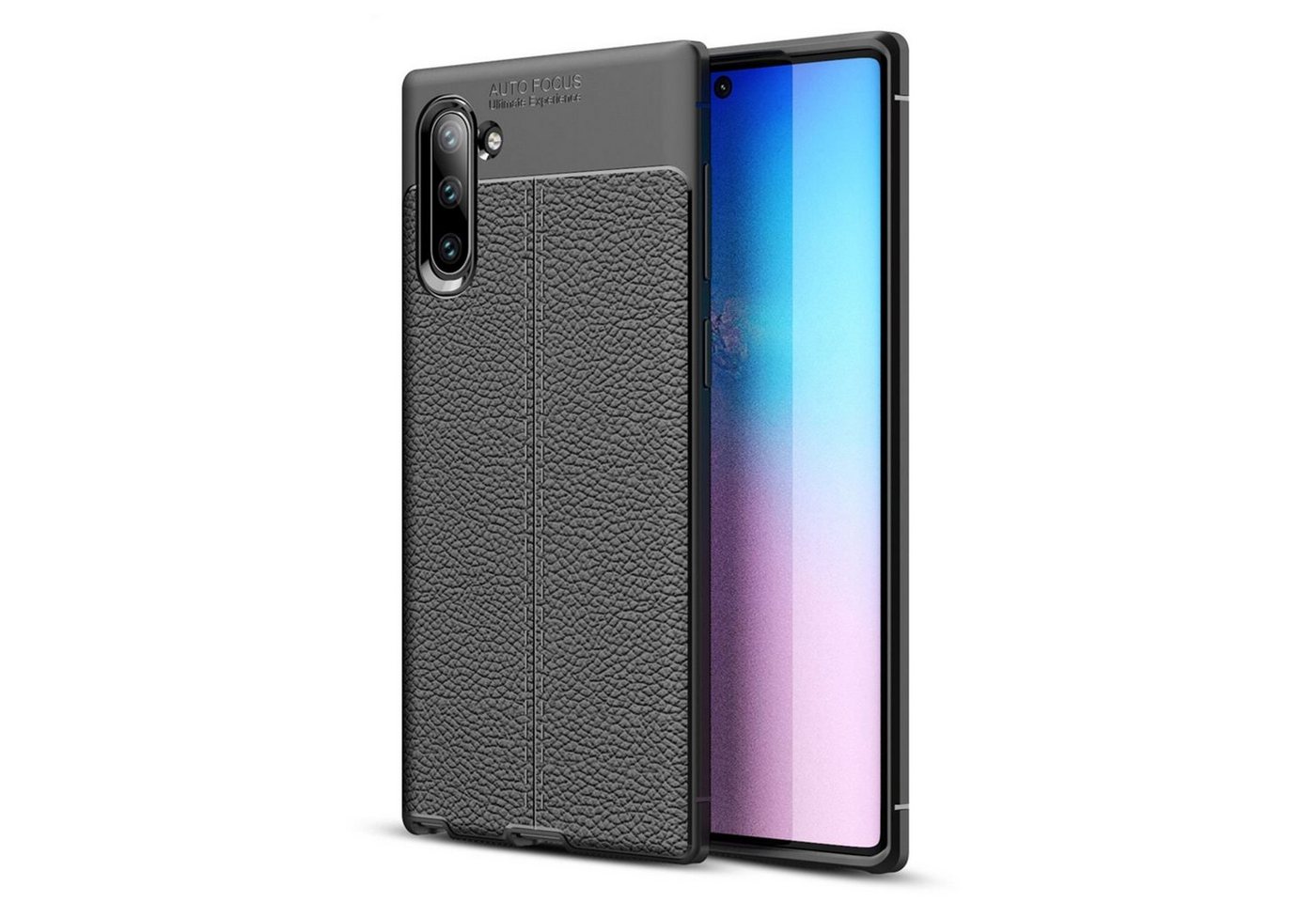 Nalia Smartphone-Hülle Samsung Galaxy Note 10, Carbon-Look Silikon Hülle / Matt-Schwarz / Anti-Fingerabdruck / Rutschfest Stoßfest Kratzfest / Karbon-Optik Schutzhülle / Slim Cover Soft Case Etui Handy-Tasche Backcover / Handy-Schale Backcase Handycover Handycase von Nalia