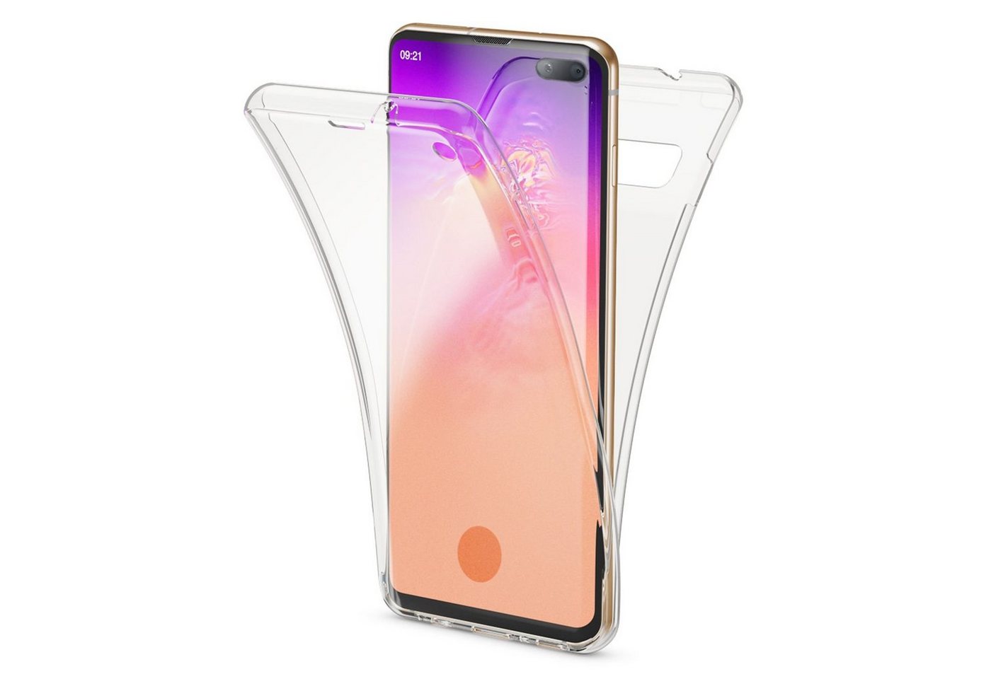 Nalia Smartphone-Hülle Samsung Galaxy S10 Plus, Transparente 360 Grad Silikon Hülle / Rundumschutz / Full Cover Etui Nalia Smartphone-Hülle Samsung Galaxy S10 Plus, Transparente 360 Grad Silikon Hülle / Rundumschutz / Full Cover Etui von Nalia