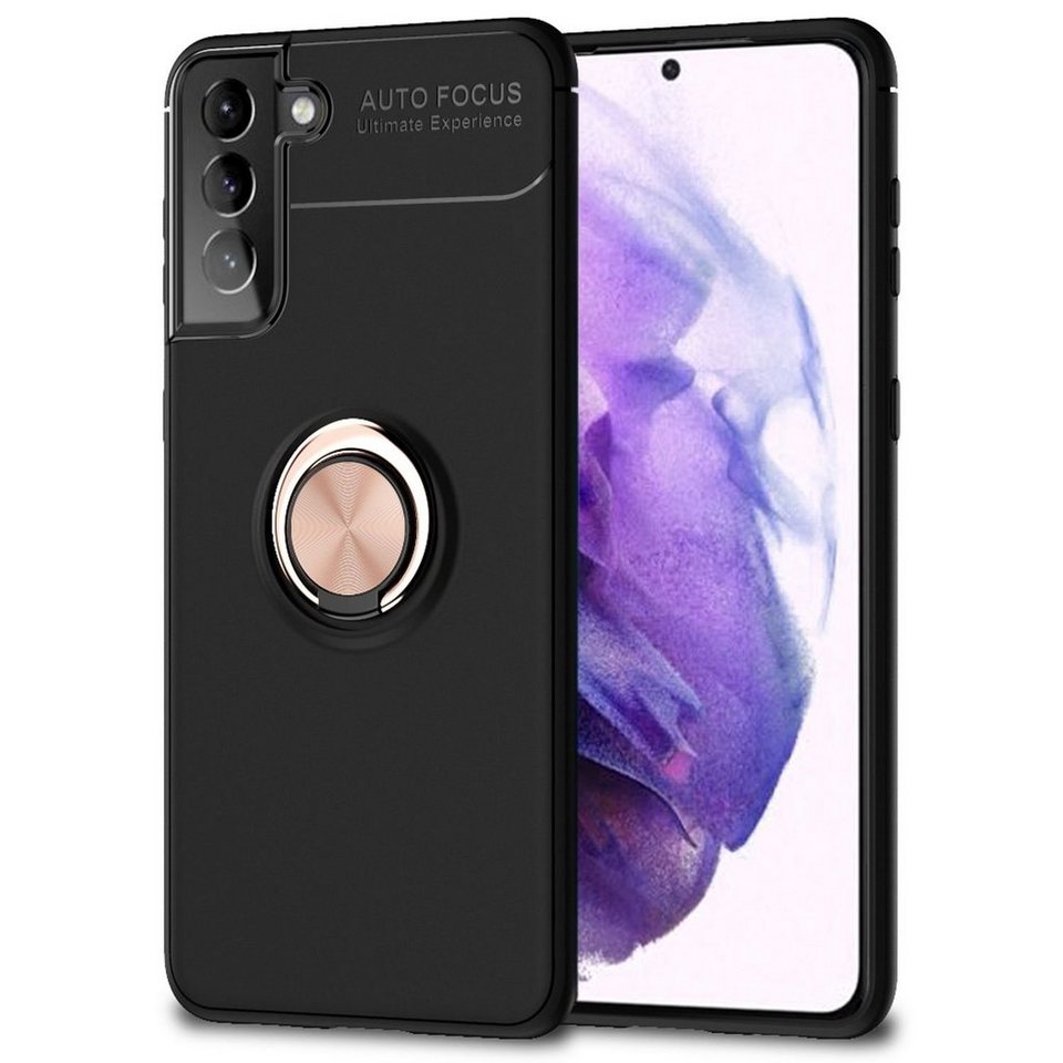 Nalia Smartphone-Hülle Samsung Galaxy S21 Plus, Matte Ring Silikon Hülle / 360 Grad Ring / Standfunktion / Rutschfest Nalia Smartphone-Hülle Samsung Galaxy S21 Plus, Matte Ring Silikon Hülle / 360 Grad Ring / Standfunktion / Rutschfest von Nalia