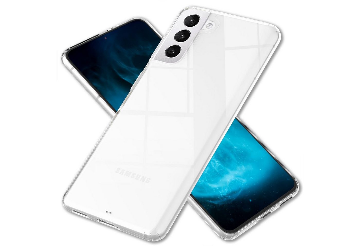 Nalia Smartphone-Hülle Samsung Galaxy S22+, Klare Hybrid Hülle / Harte Rückseite / Kratzfest / Super Transparent Nalia Smartphone-Hülle Samsung Galaxy S22+, Klare Hybrid Hülle / Harte Rückseite / Kratzfest / Super Transparent von Nalia