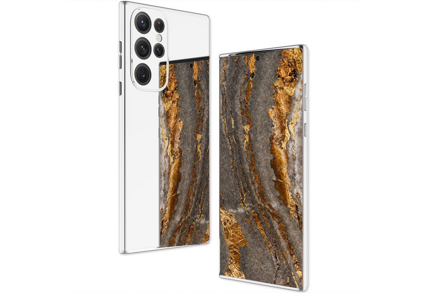 Nalia Smartphone-Hülle Samsung Galaxy S22 Ultra, Spiegel Hartglas Hülle / Klarer Spiegeleffekt / Tempered Glass Cover von Nalia