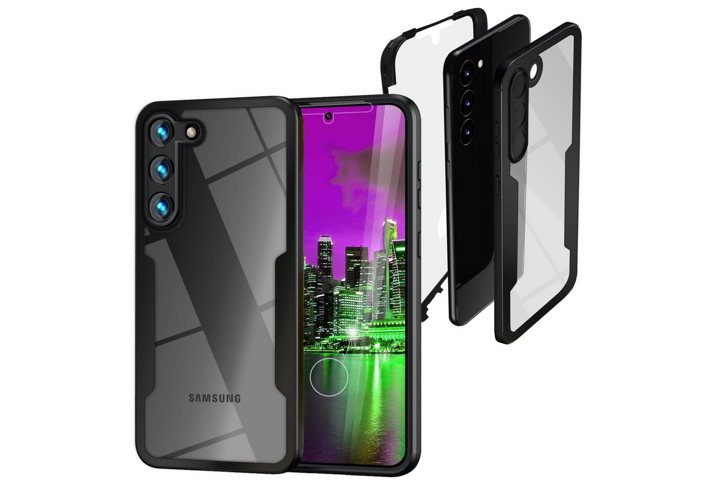 Nalia Smartphone-Hülle Samsung Galaxy S23, Klare 360 Grad Hülle / Rundumschutz / Hybrid Case / Schutzrahmen Matt Nalia Smartphone-Hülle Samsung Galaxy S23, Klare 360 Grad Hülle / Rundumschutz / Hybrid Case / Schutzrahmen Matt von Nalia