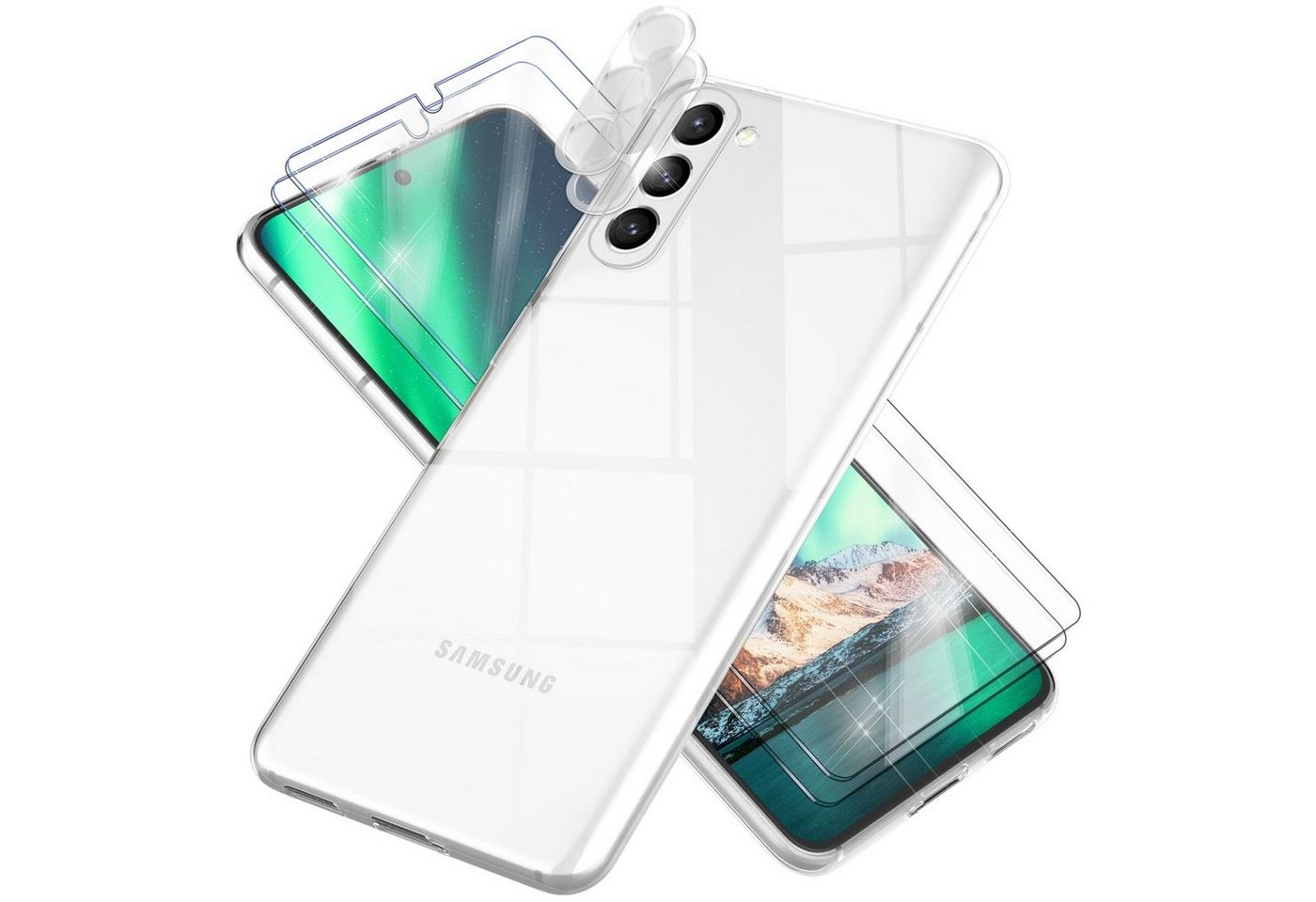 Nalia Smartphone-Hülle Samsung Galaxy S23 Plus, Klare Silikon Hülle / 2x Display- & Kameraschutz / Transparentes Cover Nalia Smartphone-Hülle Samsung Galaxy S23 Plus, Klare Silikon Hülle / 2x Display- & Kameraschutz / Transparentes Cover von Nalia