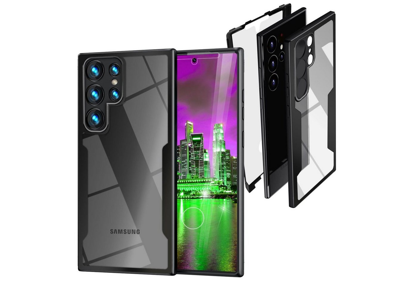 Nalia Smartphone-Hülle Samsung Galaxy S23 Ultra, Klare 360 Grad Hülle / Rundumschutz / Hybrid Case / Schutzrahmen Matt Nalia Smartphone-Hülle Samsung Galaxy S23 Ultra, Klare 360 Grad Hülle / Rundumschutz / Hybrid Case / Schutzrahmen Matt von Nalia