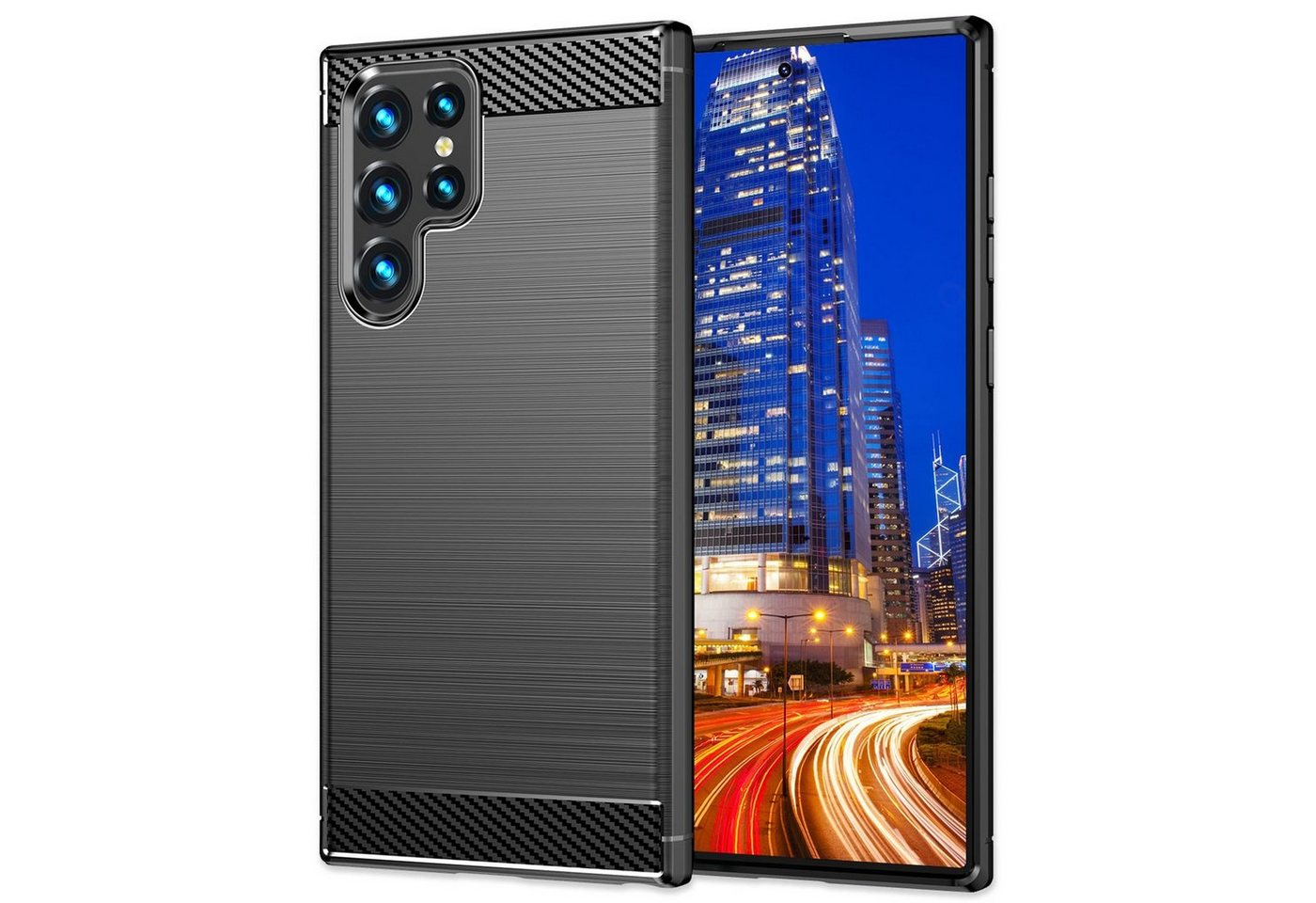 Nalia Smartphone-Hülle Samsung Galaxy S24 Ultra, Carbon Style Silikon Hülle / Matt Schwarz / Elegantes Business Cover Nalia Smartphone-Hülle Samsung Galaxy S24 Ultra, Carbon Style Silikon Hülle / Matt Schwarz / Elegantes Business Cover von Nalia