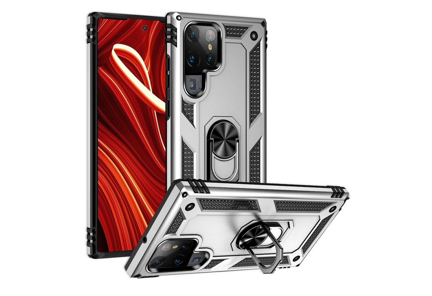 Nalia Smartphone-Hülle Samsung Galaxy S24 Ultra, Military Style Hülle mit Ring / Extrem Schützend / Outdoor Panzer Case Nalia Smartphone-Hülle Samsung Galaxy S24 Ultra, Military Style Hülle mit Ring / Extrem Schützend / Outdoor Panzer Case von Nalia
