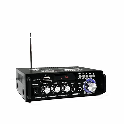 600W Mini Verstärker Digital Endverstärker Bluetooth Stereo Home Car Audio Verstärker USB SD FM MIC HiFi Digital-Verstärker 12V/ 220V Mini 2CH 2-Kanal I Mini Endstufe LCD Display (600 W) von NamYoprce