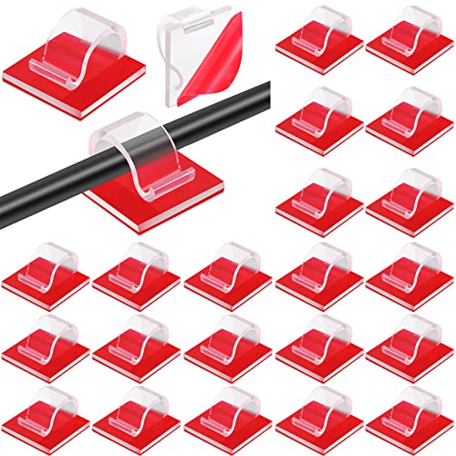 60 Stück Mini Kabelclips Selbstklebende Kabelklemmen Kabel Organizer Clips Außen Kabelhalter Kabel Management Lichterkette Befestigung für Zuhause Büro Auto Tisch (Klar, S) von Namalu