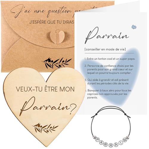 Namalu Geschenkset Enthält Armband, Herzförmige Plakette, Definitionskarte und Umschläge(Parrain) von Namalu