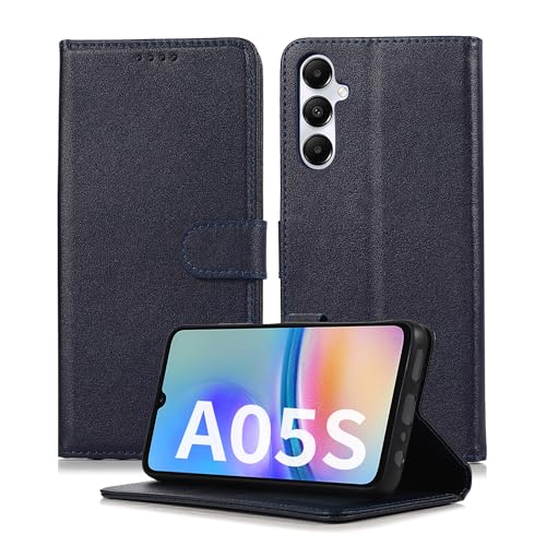 Namenand Handyhülle für Samsung Galaxy A05s 4G Hülle, Premium Lederhülle Klappbar Flip Wallet Kartenfach Standfunktion Case Klapphülle Schutzhülle für Samsung Galaxy A05s 4G (6.7") - Blau von Namenand