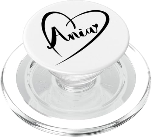 Ania Name Vorname Kalligrafie Herz Zeichnung Schwarz PopSockets PopGrip für MagSafe von Namensgeschenke Kalligrafie Herz