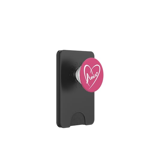 Ania Name Vorname Kalligrafie Herz Zeichnung Weiß PopSockets PopWallet für MagSafe von Namensgeschenke Kalligrafie Herz
