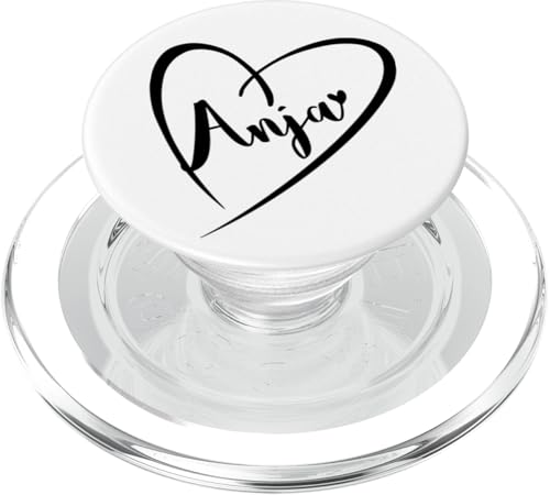 Anja Name Vorname Kalligrafie Herz Zeichnung Schwarz PopSockets PopGrip für MagSafe von Namensgeschenke Kalligrafie Herz