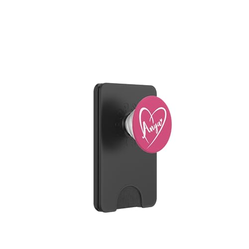 Anya Name Vorname Kalligrafie Herz Zeichnung Weiß PopSockets PopWallet für MagSafe von Namensgeschenke Kalligrafie Herz