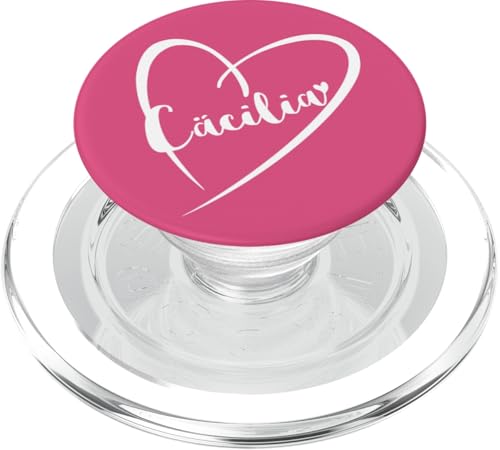 Cäcilia Name Vorname Kalligrafie Herz Zeichnung Weiß PopSockets PopGrip für MagSafe von Namensgeschenke Kalligrafie Herz